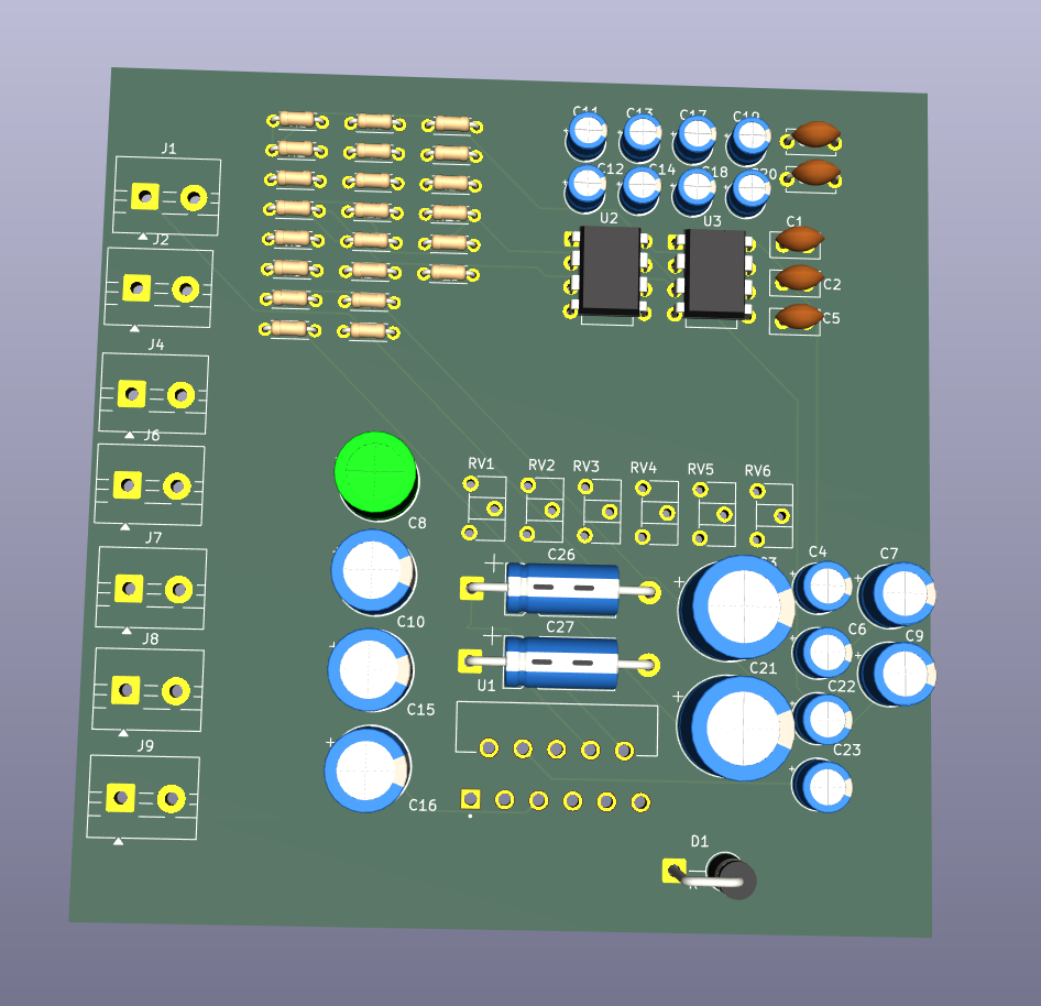 Simulazione 3D della scheda elettronica